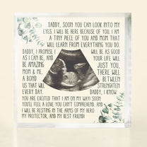 Dad To Be From Bump - Personalized Custom Square-Shaped Acrylic Photo Plaque