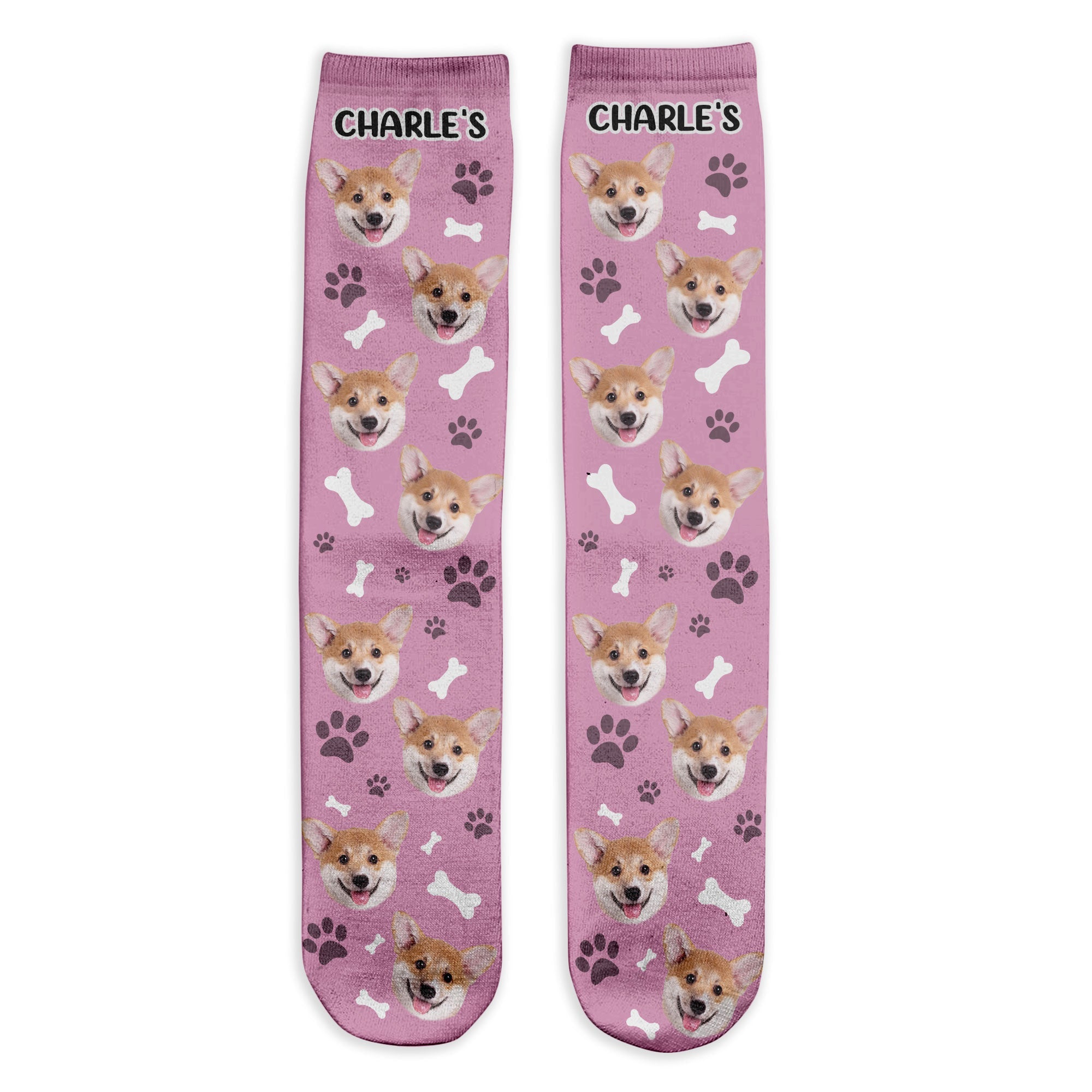 Dog's Property - Personalized Photo Crew Socks