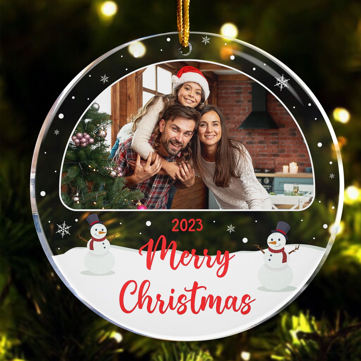 Family Keepsake - Personalized Circle Acrylic Photo Ornament