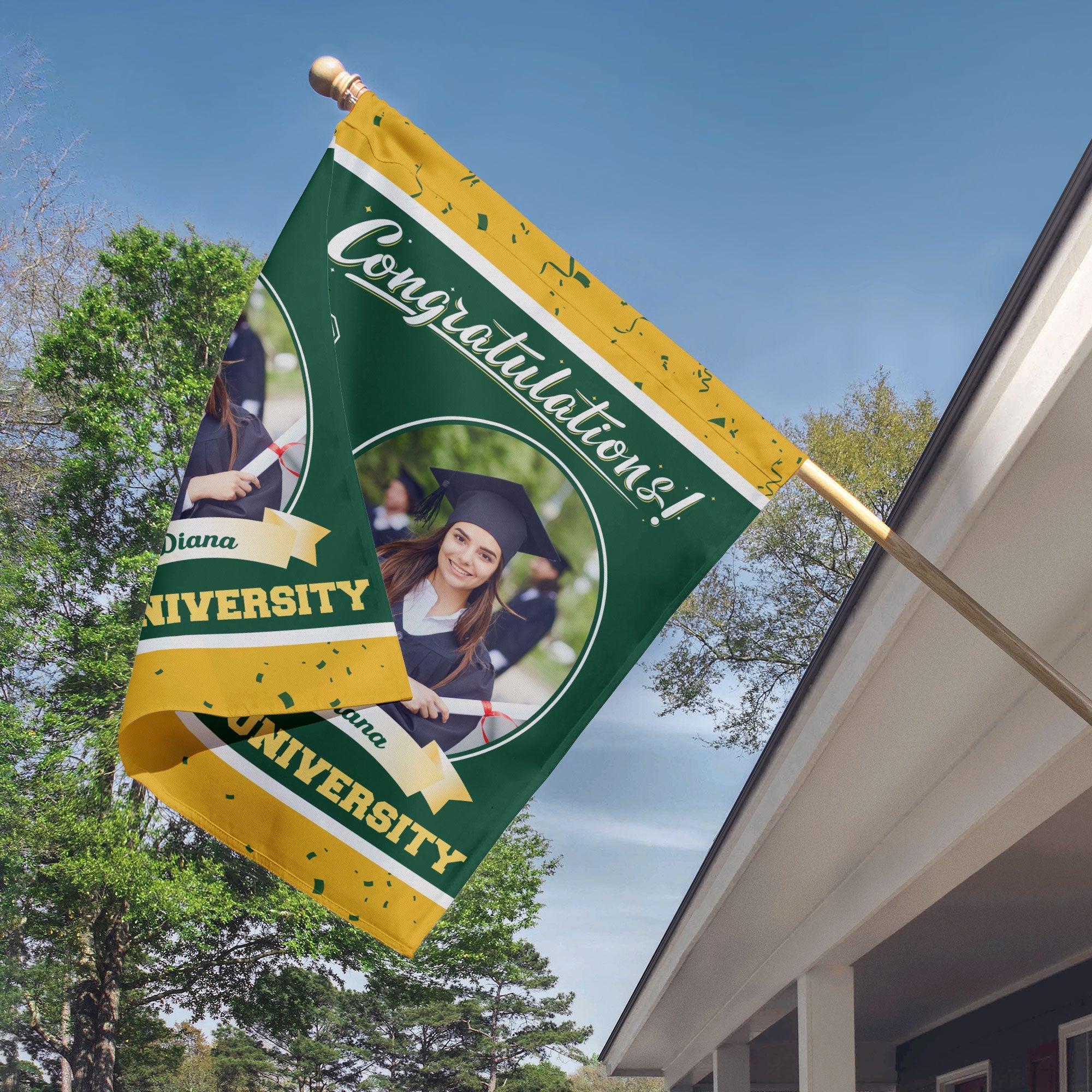 Graduation Celebration - Personalized Photo Flag