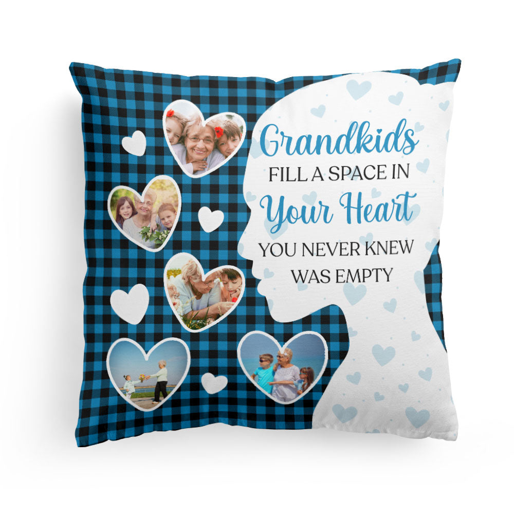 Grandkids Fill Space In Your Heart - Personalized Photo Pillow (Insert Included)