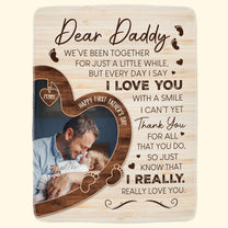 Happy First Father's Day Daddy - Personalized Photo Blanket