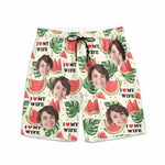 I Love My Wife I Love My Husband - Personalized Photo Couple Beach Shorts