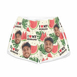 I Love My Wife I Love My Husband - Personalized Photo Couple Beach Shorts