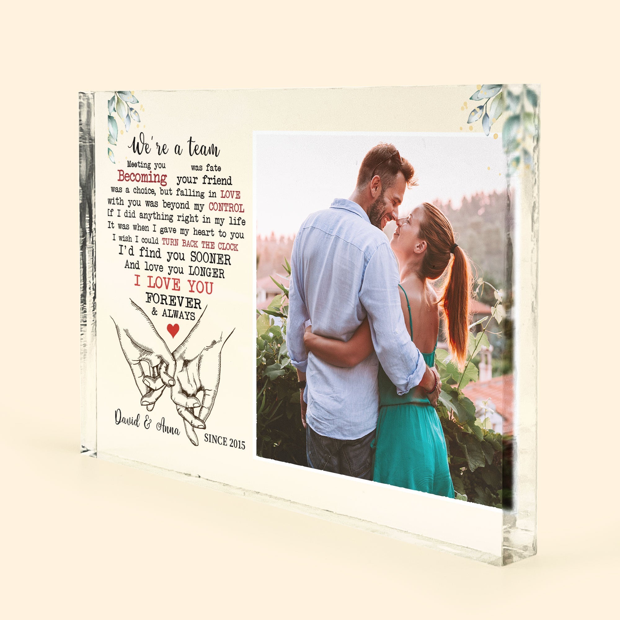 I Love You Forever & Always - Personalized Rectangle Acrylic Photo Plaque