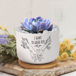 I Want To Grow Old With You - Personalized Photo Ceramic Plant Pot With Tray