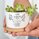 I Want To Grow Old With You - Personalized Photo Ceramic Plant Pot With Tray