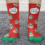 I'm A Cat Person - Personalized Photo Crew Socks