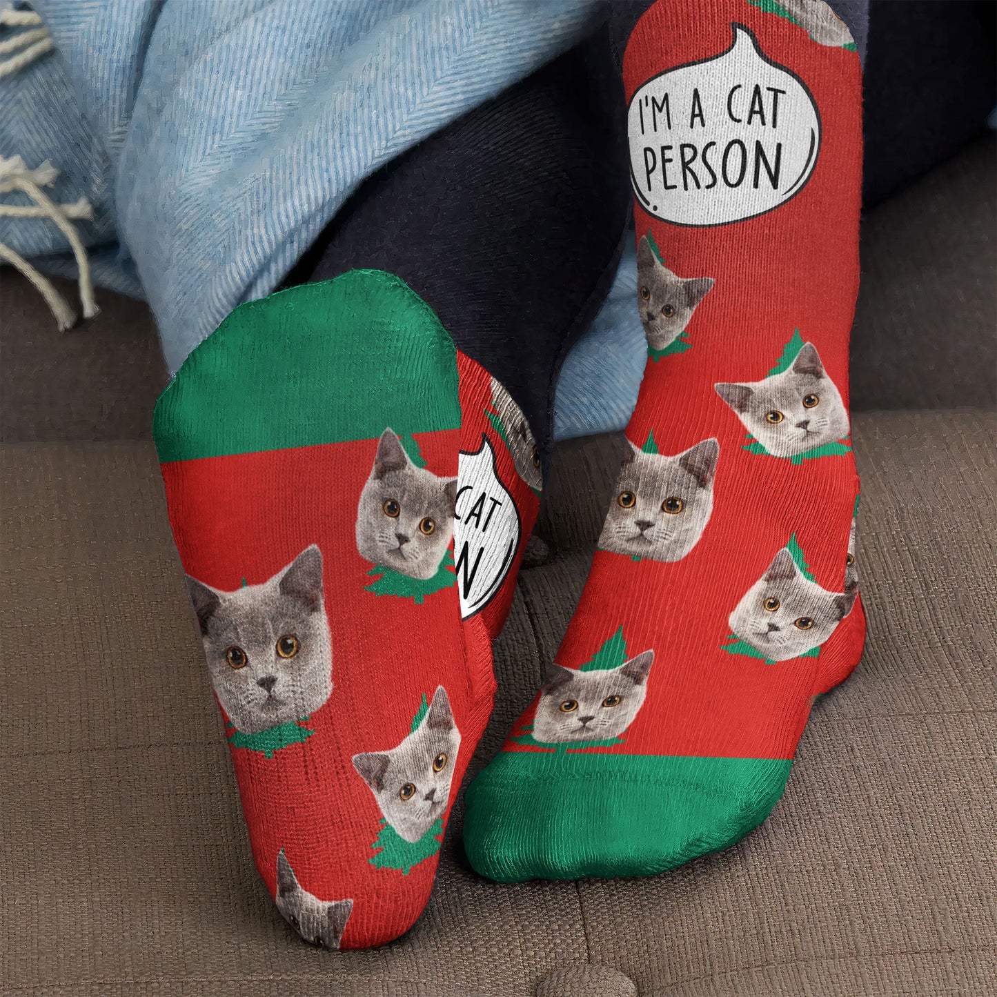 I'm A Cat Person - Personalized Photo Crew Socks