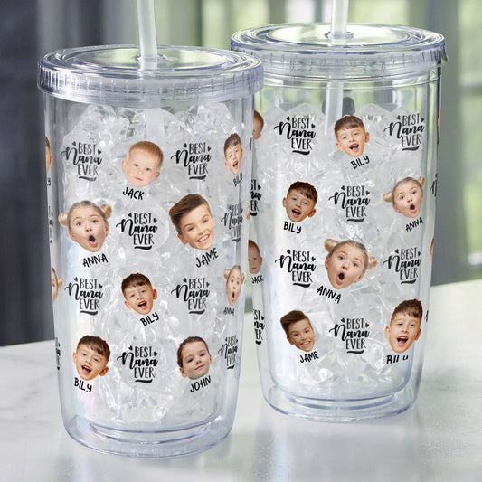 Lovely Upload Kid Image - Personalized Photo Acrylic Tumbler With Straw