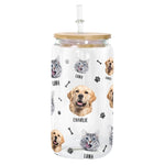 Lovely Upload Pet Image - Personalized Photo Clear Glass Cup