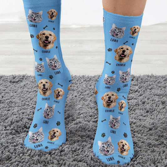 Lovely Upload Pet Image - Personalized Photo Crew Socks
