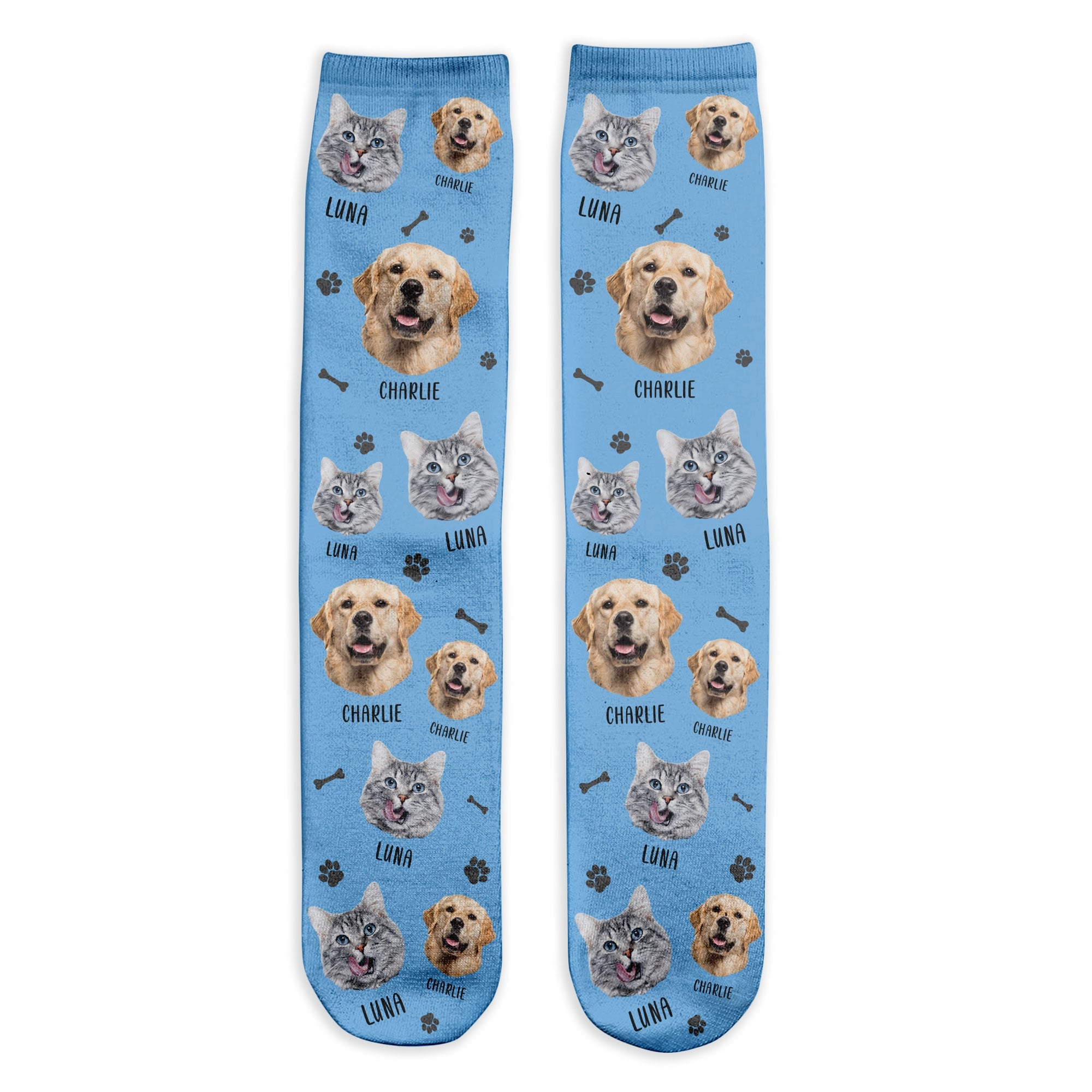 Lovely Upload Pet Image - Personalized Photo Crew Socks