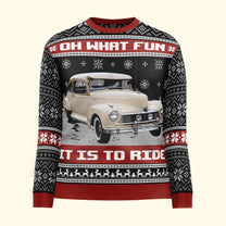 Oh What Fun It Is To Ride For Men - Personalized Photo Ugly Sweater