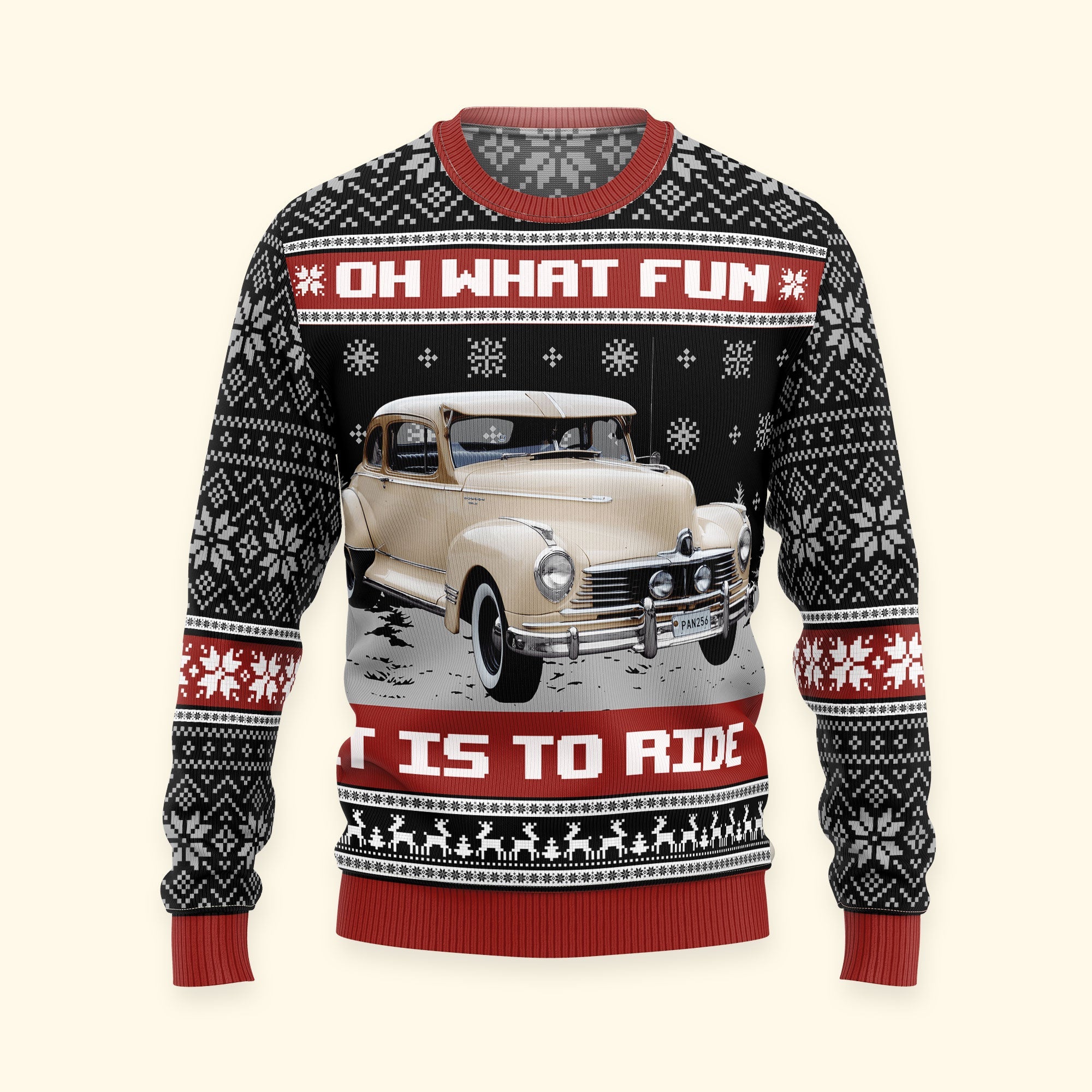 Oh What Fun It Is To Ride For Men - Personalized Photo Ugly Sweater