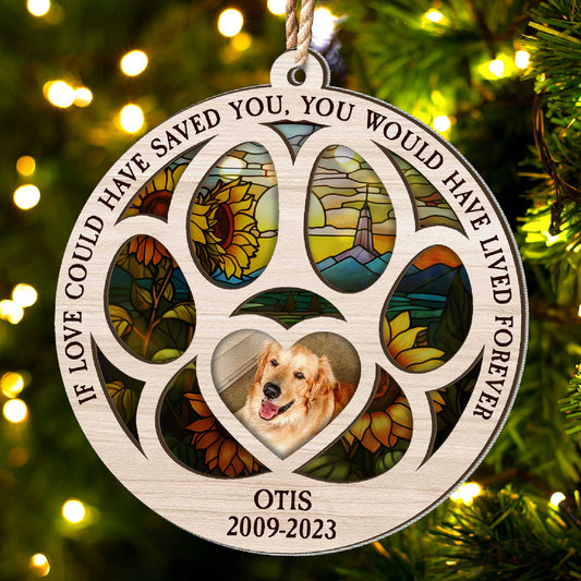 Ornament For Dog Who Passed Away - Personalized Photo Suncatcher Ornament