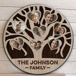 Our Family - Personalized Round Wood Photo Sign