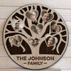 Our Family - Personalized Round Wood Photo Sign
