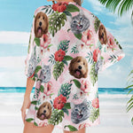Pet Face Tropical - Personalized Photo Women's Kimono Chiffon Cover Up