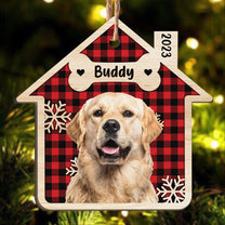 Pet's Sweet Home - Personalized House Shaped Wooden Photo Ornament