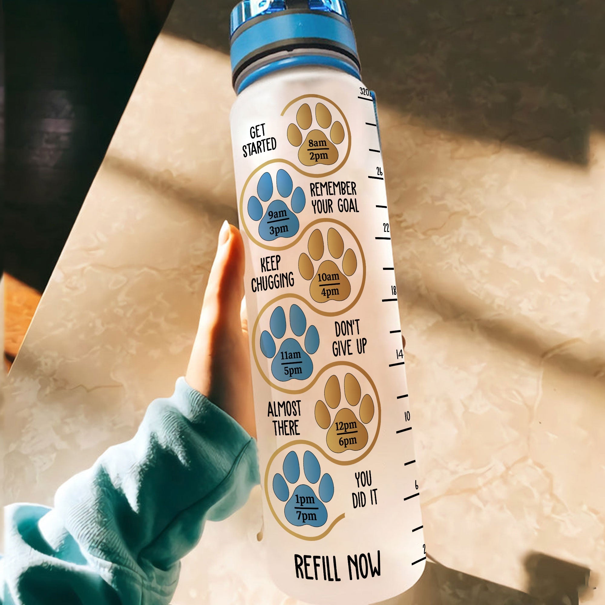 Stop Slacking Drink More Water - Personalized Photo Water Tracker Bottle
