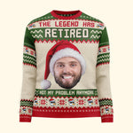 The Legend Has Retired - Personalized Photo Ugly Sweater