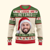 The Legend Has Retired - Personalized Photo Ugly Sweater