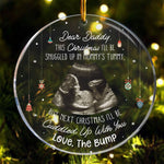 (Photo Inserted) This Baby Bump To Daddy - Personalized Ultrasound Ornament - Gift For Dad