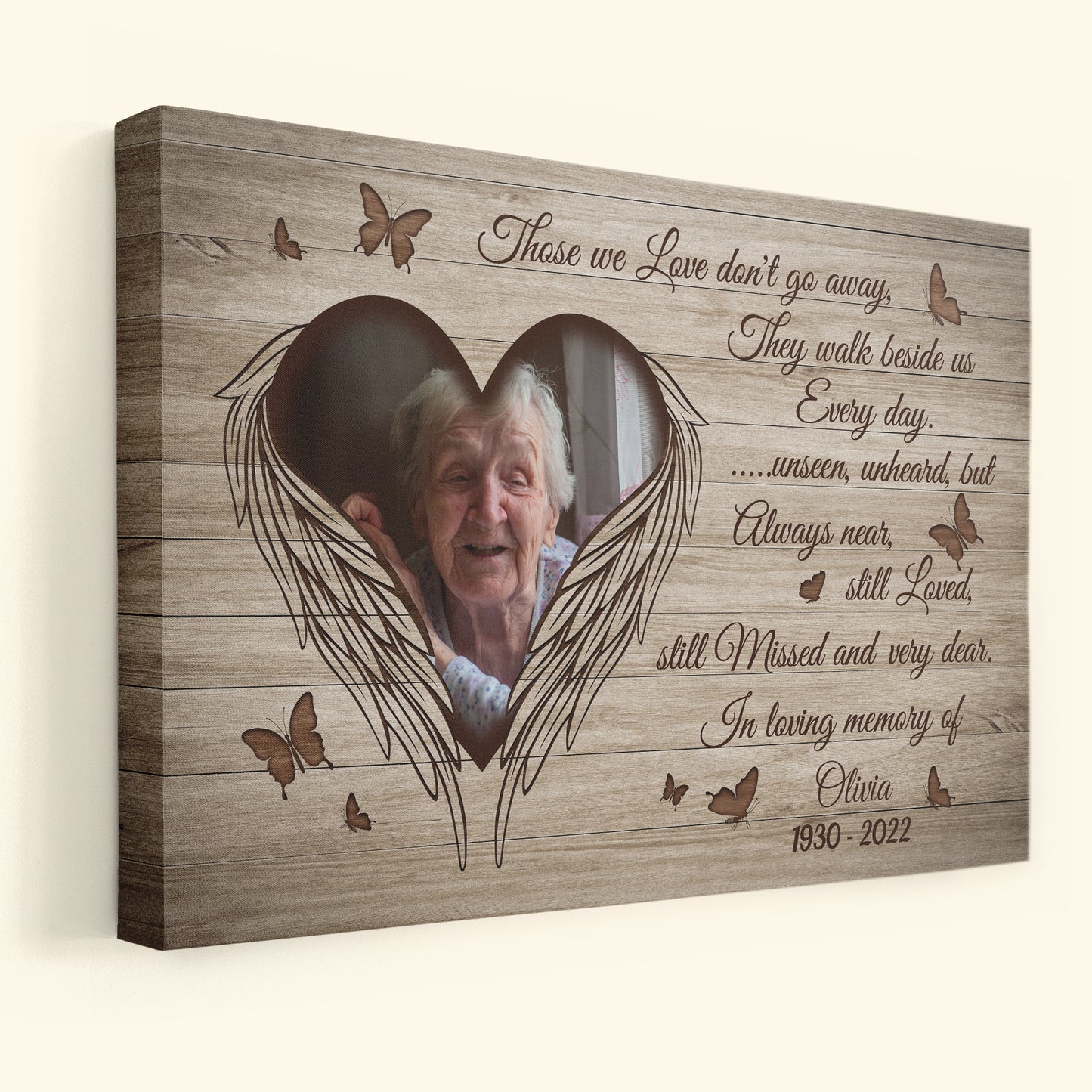 Those We Love Don't Go Away - Personalized Photo Poster/Wrapped Canvas - Loving, Memorial Gift For Family Members With Lost One