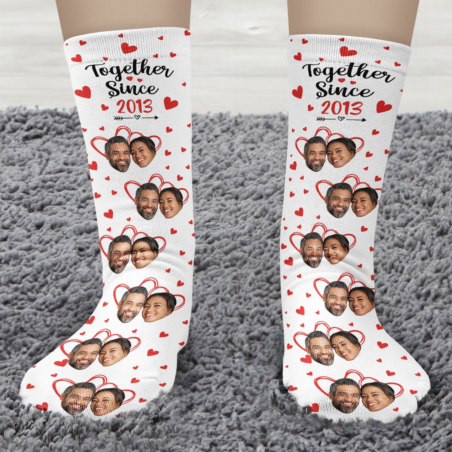 Together Since - Personalized Photo Crew Socks