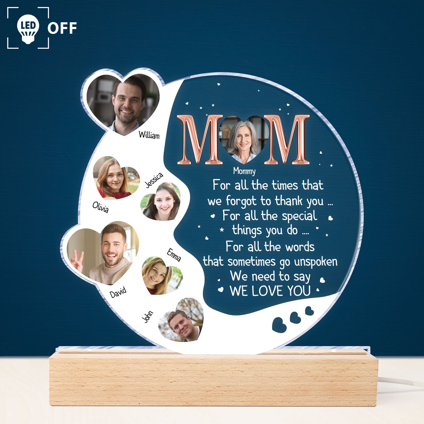 We Need To Say We Love You - Personalized Photo LED Light