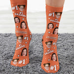 #1 Grandpa - Personalized Photo Crew Socks