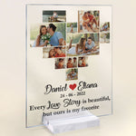 Photo Love Story Heart - Personalized Acrylic Photo Plaque