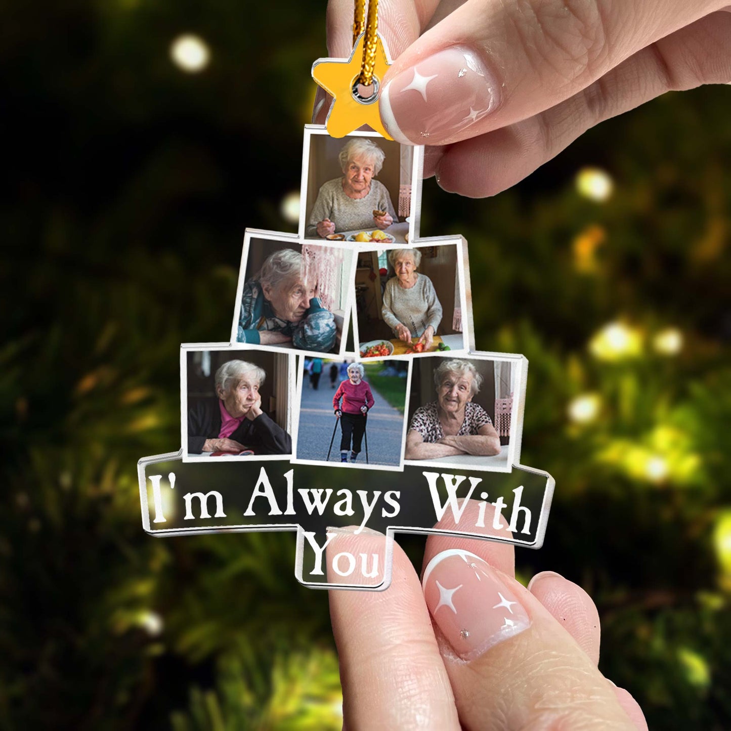 Photo Memorial Christmas Tree - Personalized Acrylic Photo Ornament