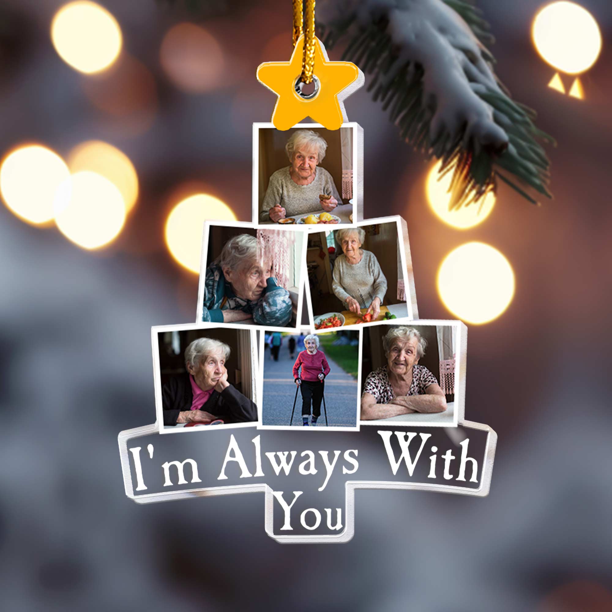 Photo Memorial Christmas Tree - Personalized Acrylic Photo Ornament