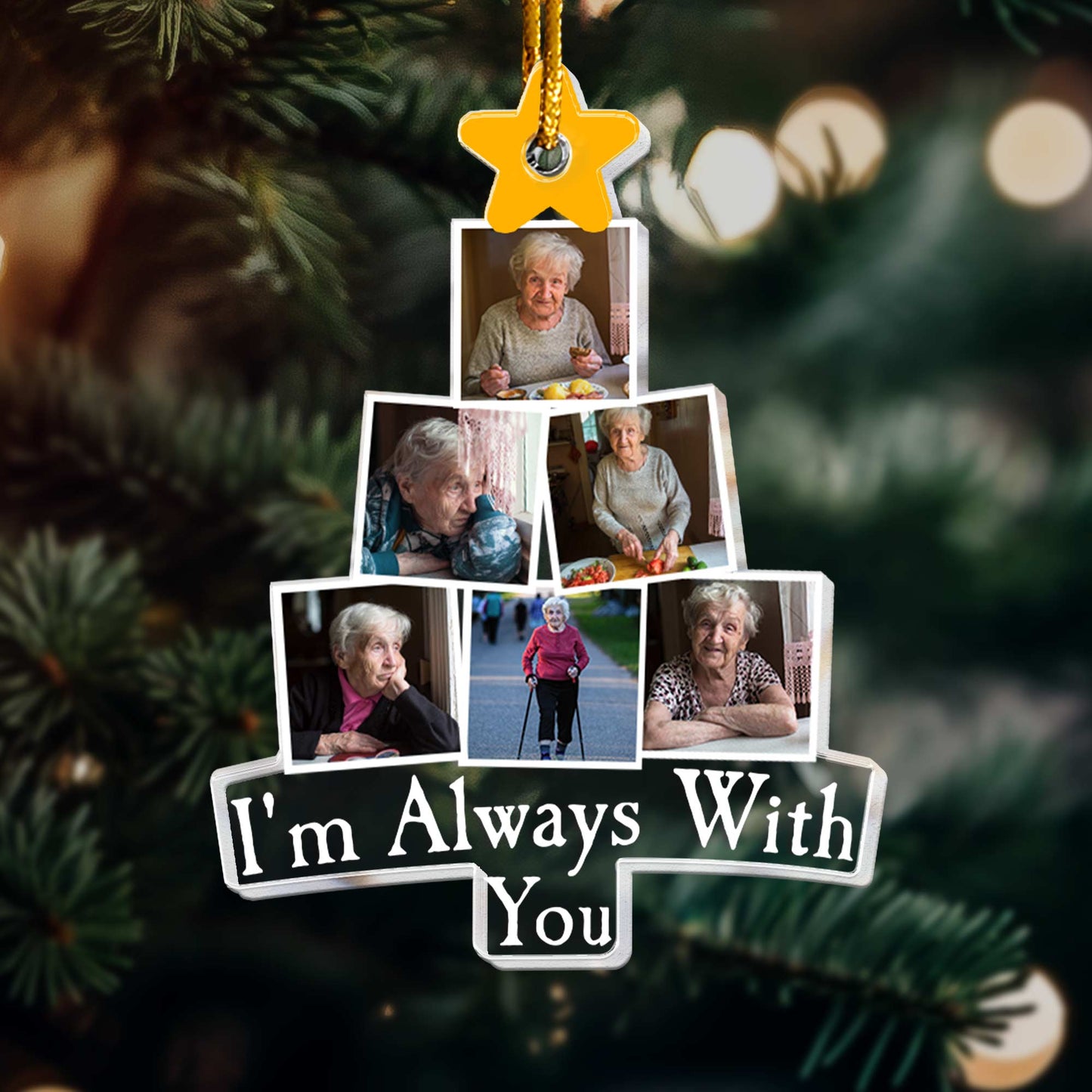 Photo Memorial Christmas Tree - Personalized Acrylic Photo Ornament