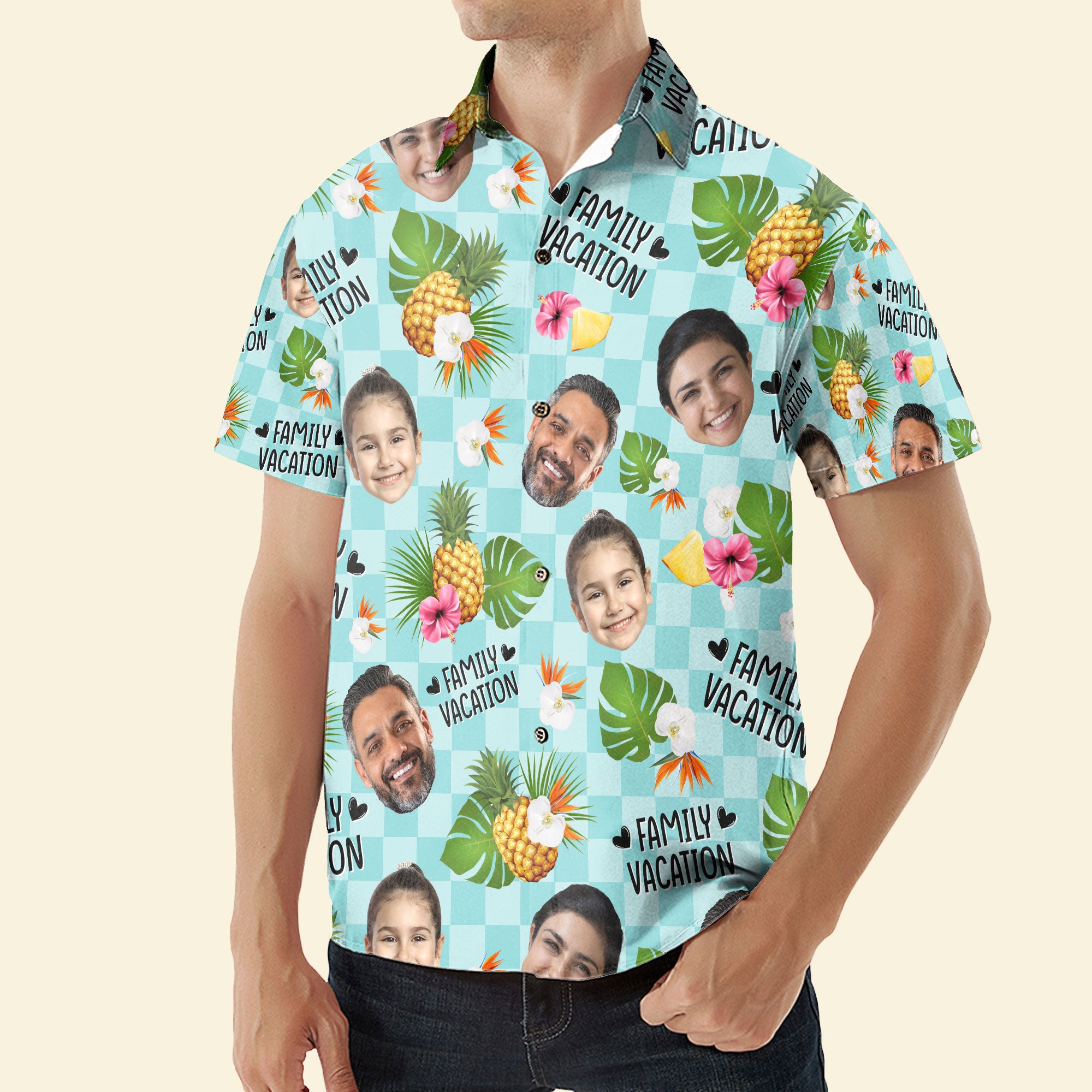 Family Vacation - Personalized Photo Hawaiian Shirt