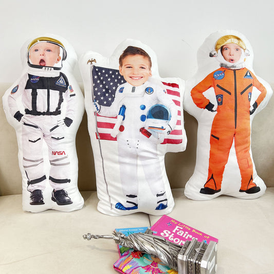 Pilot Kids Astronaut Boys Girls - Personalized Photo Custom Shaped Pillow