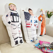 Pilot Kids Astronaut Boys Girls - Personalized Photo Custom Shaped Pillow