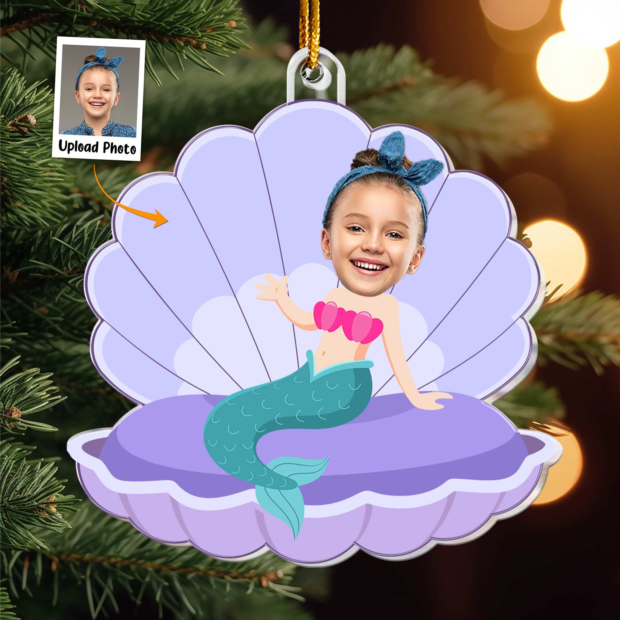 Pirate & Mermaid Kids - Personalized Acrylic Photo Ornament