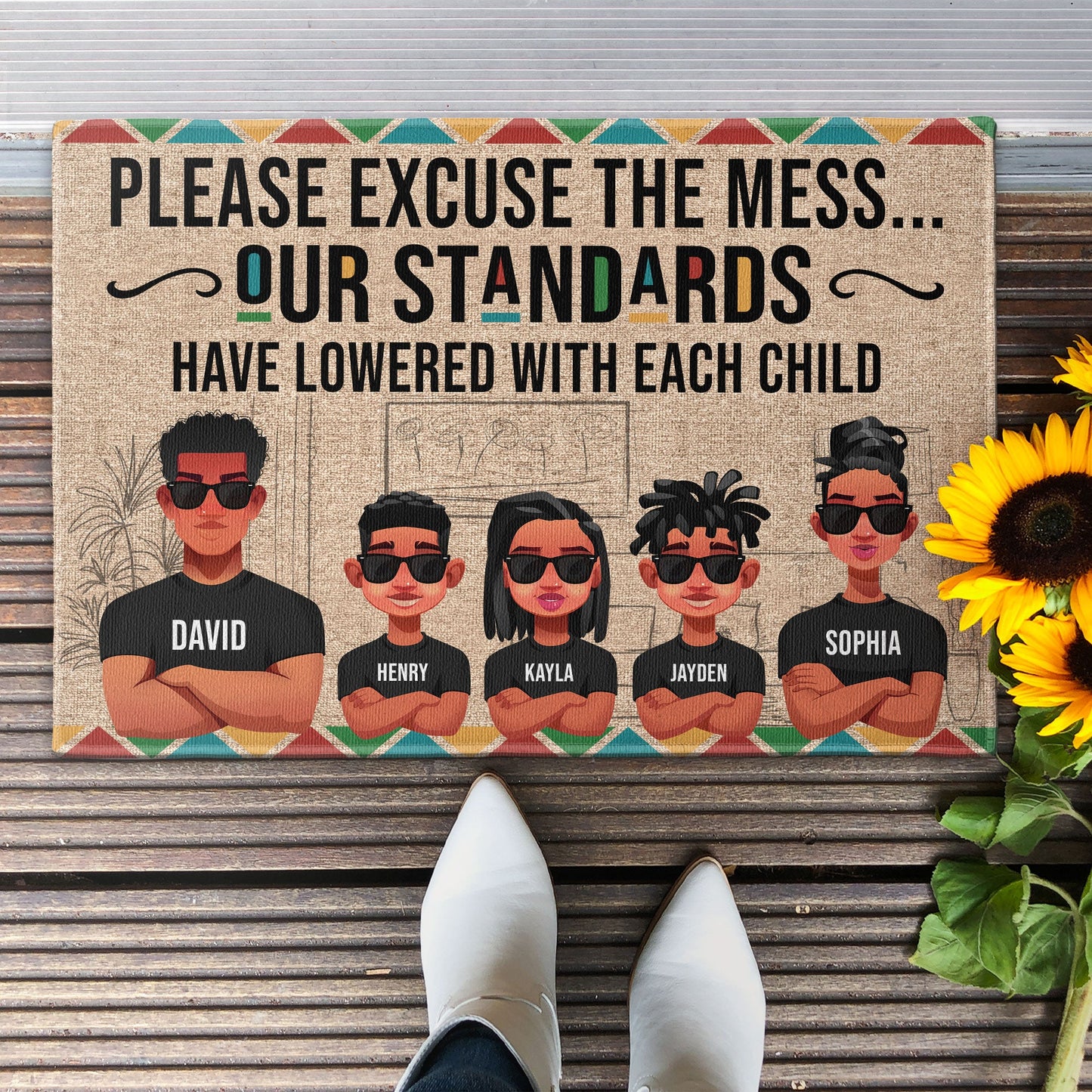 Please Excuse The Mess... - Personalized Doormat