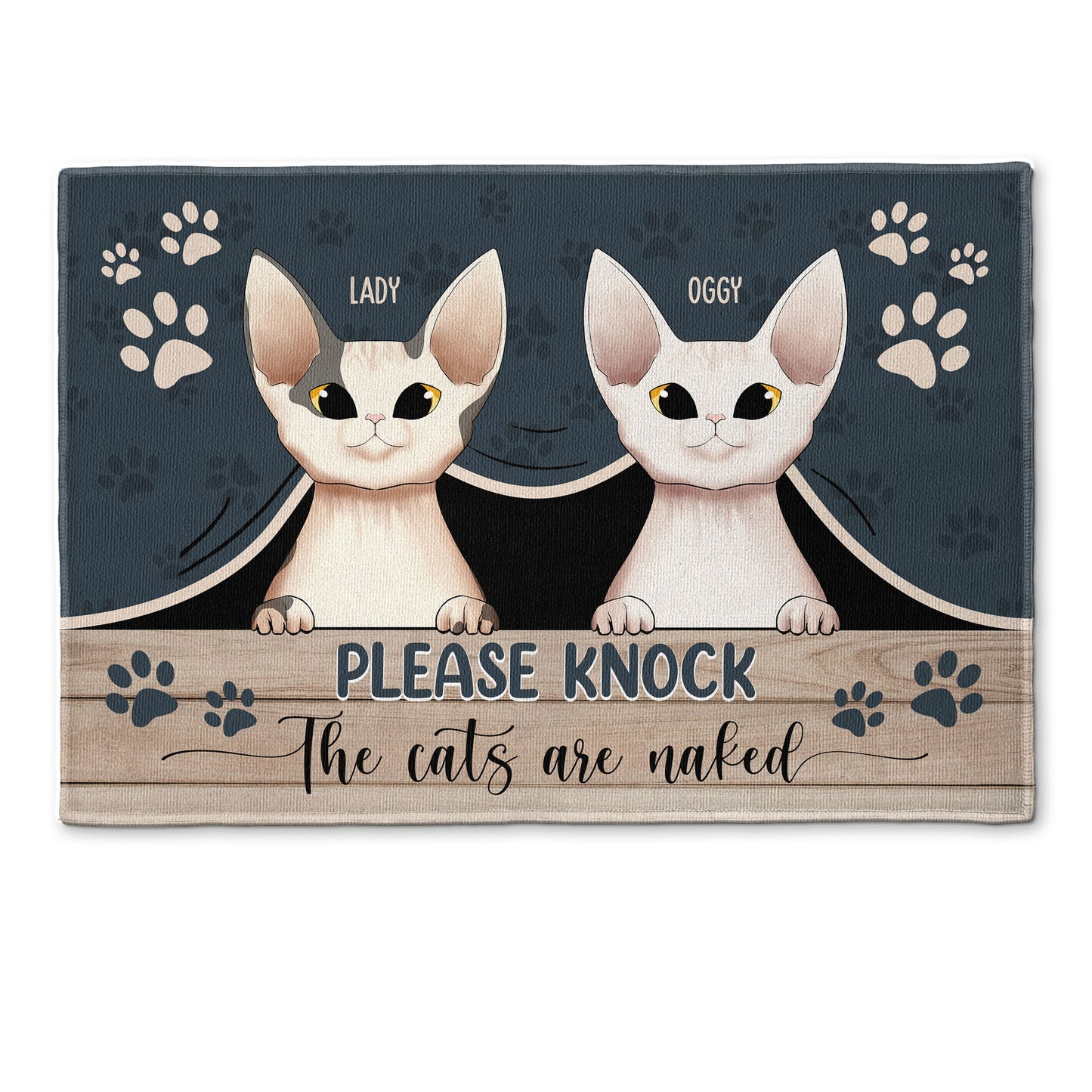Please Knock The Pets Are Naked - Personalized Doormat