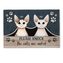 Please Knock The Pets Are Naked - Personalized Doormat