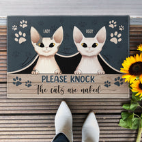 Please Knock The Pets Are Naked - Personalized Doormat