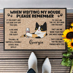 Please Remember When Visiting Cats House - Personalized Doormat