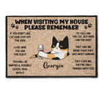 Please Remember When Visiting Cats House - Personalized Doormat