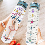 Plie' Chasse' Jete' All Day - Personalized Water Bottle With Time Marker