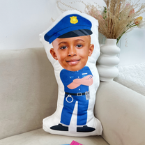 Police Kids Dream Jobs Sons Daughters - Personalized Photo Custom Shaped Pillow