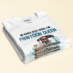 Pontoon Queen & Dog Mom - Personalized Shirt - Birthday, Summer Vacation Gift For Dog & Cat Lovers