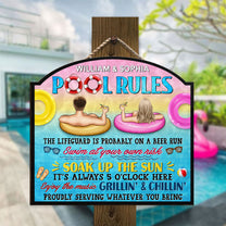 Pool Rules - Personalized Custom Shaped Wood Sign